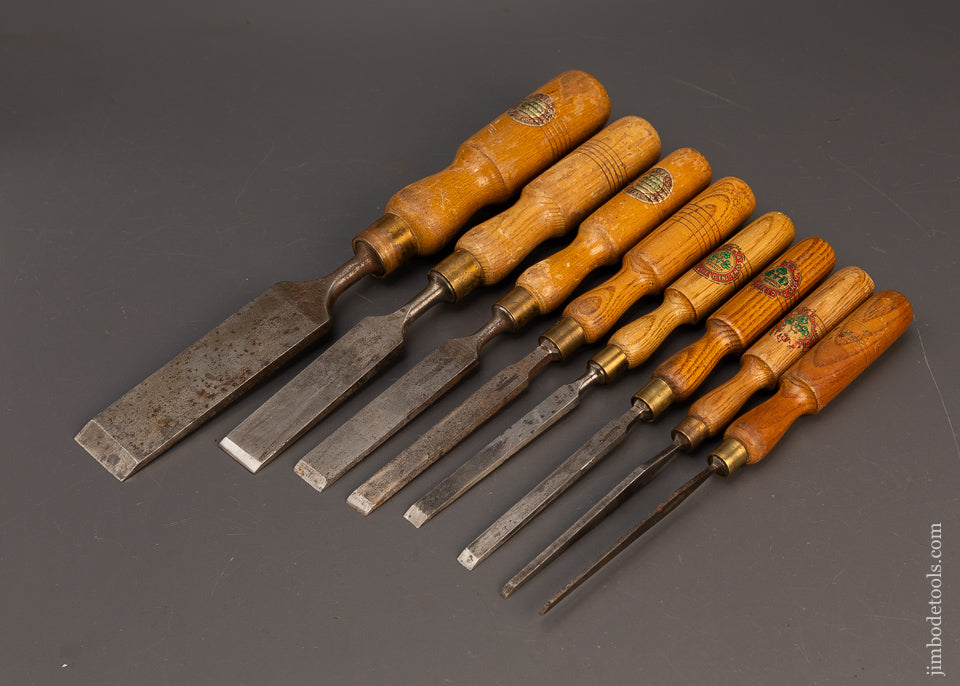 Extra Fine Set of 8 MARPLES Square Edge Tang Firmer Chisels - 118862