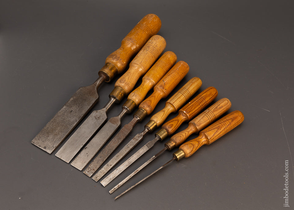 Extra Fine Set of 8 MARPLES Square Edge Tang Firmer Chisels - 118862