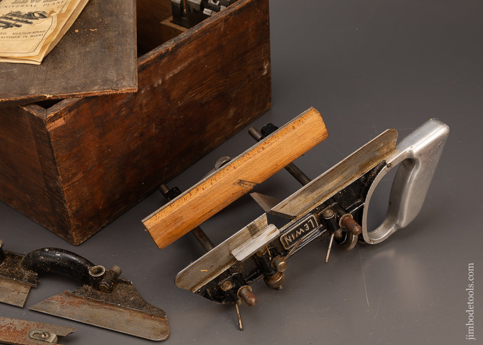 LEWIN Plow Plane Complete with All 18 Cutters in Original Box - 118879