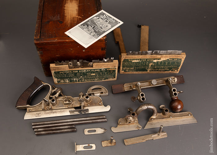 100%-Complete-Sweetheart-STANLEY-No.-45-Combination-Plane-in-Custom-Box-118893