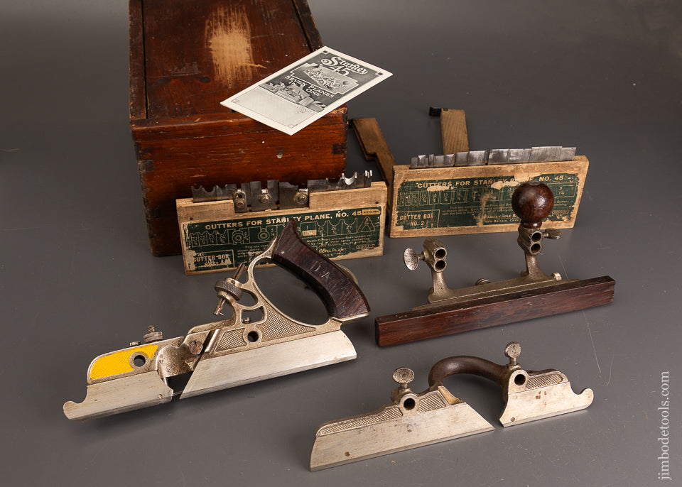 100%-Complete-Sweetheart-STANLEY-No.-45-Combination-Plane-in-Custom-Box-118893