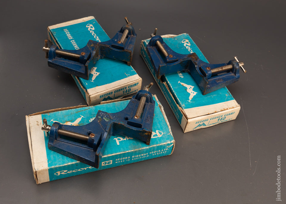 3-RECORD-No.-140-Corner-Clamps-Near-Mint-in-Box-118895