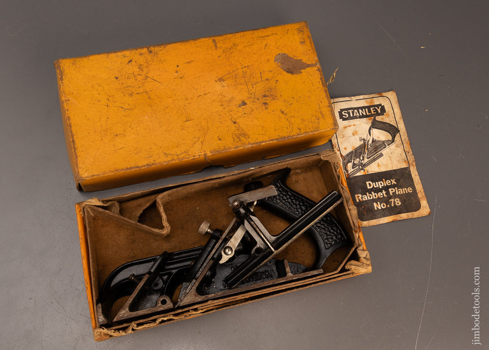 STANLEY-No.-78-Duplex,-Rabbet,-and-Filletster-Plane-100%-COMPLETE-in-Original-Box-118931