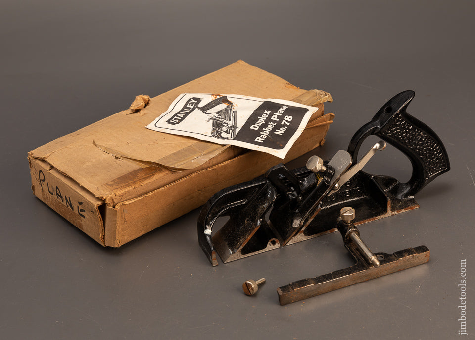STANLEY-No.-78-Duplex,-Rabbet,-and-Filletster-Plane-100%-COMPLETE-in-Original-Box-118941