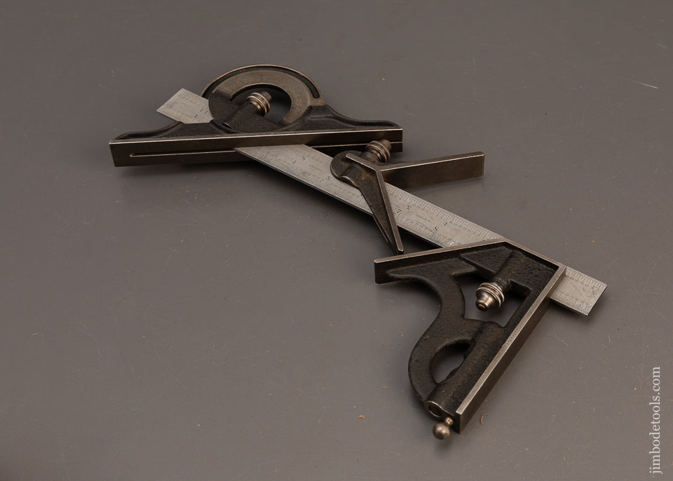 Near-Mint-STARRETT-12-Inch-Combination-Square-Set-118994