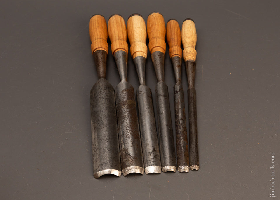 Fine-Set-of-6-T.H.-WITHERBY-Socket-Gouges-119002