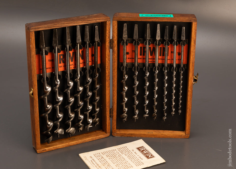 Near-Mint-Complete-Set-of-IRWIN-Auger-Bits-in-Original-Box-119028