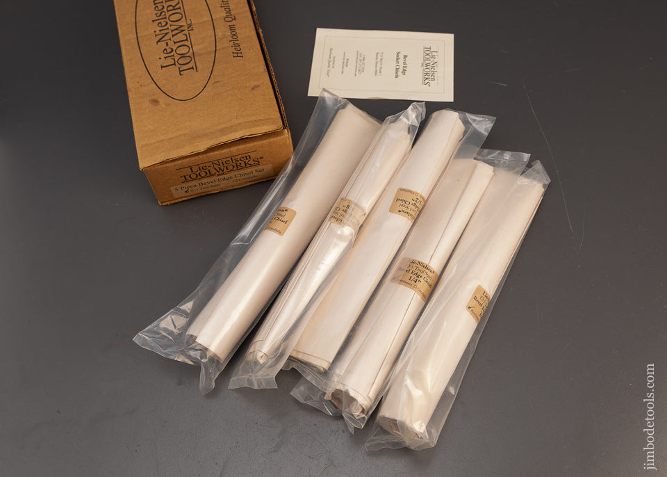 Sealed-Mint-in-Wrapper-Graduated-Set-of-5-LIE-NIELSEN-Bevel-Edge-Chisels-119055 - AS OF JAN 6