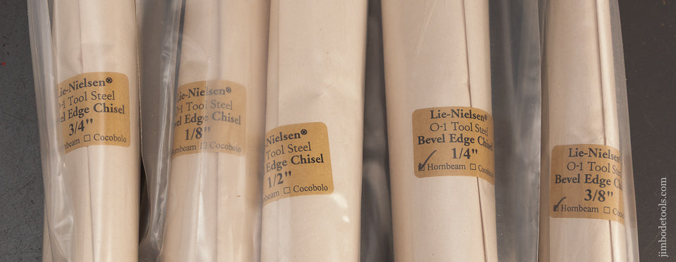 Sealed-Mint-in-Wrapper-Graduated-Set-of-5-LIE-NIELSEN-Bevel-Edge-Chisels-119055 - AS OF JAN 6