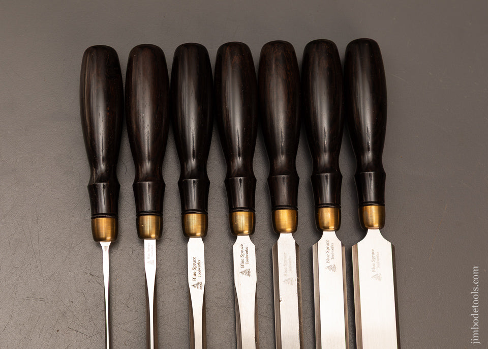 Mint-BLUE-SPRUCE-7-Piece-Paring-Chisel-Set-with-Ebony-Handles-119056