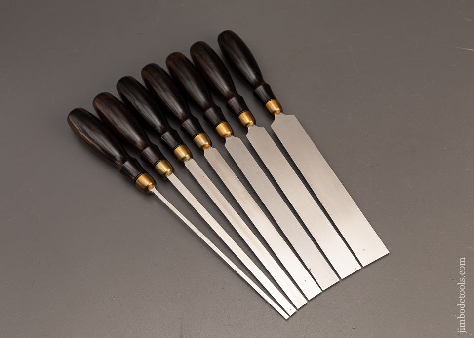 Mint-BLUE-SPRUCE-7-Piece-Paring-Chisel-Set-with-Ebony-Handles-119056