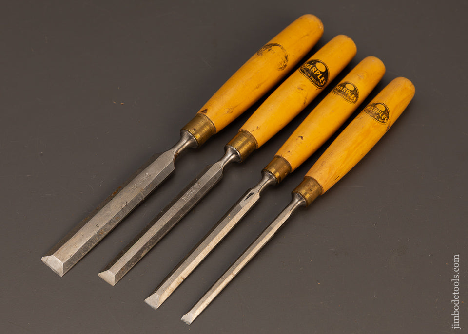 Fine-Set-of-4-MARPLES-Boxwood-Handled-Bevel-Edge-Chisels-119126