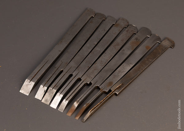 Graduated Set of 8 MOULSON BROS. Plow Plane Irons - 119140