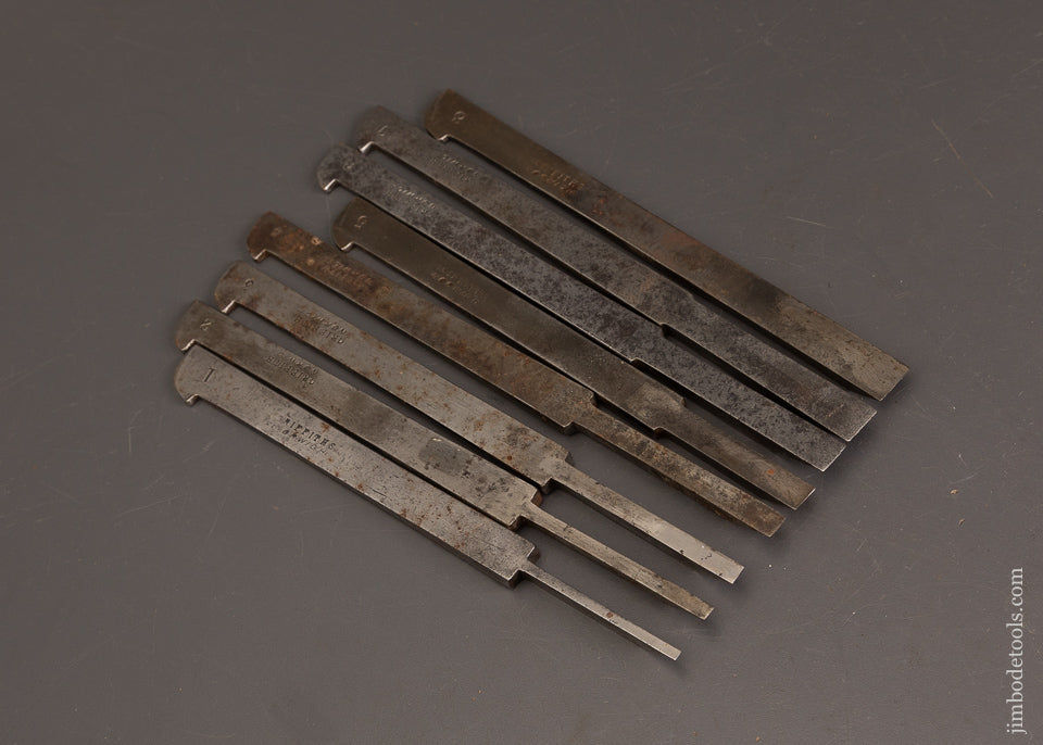 Complete-Graduated-Set-of-8-Plow-Plane-Irons-by-GRIFFITHS-NORWICH-119163