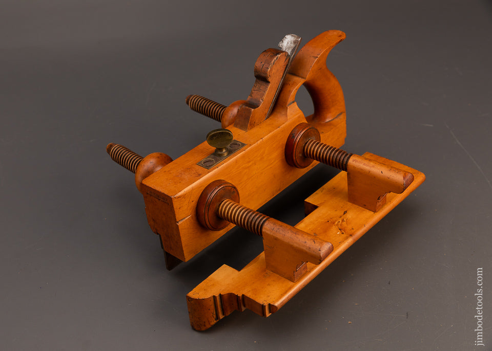 Gorgeous-Solid-Boxwood-G.W.-DENISON-Screw-Arm-Plow-Plane-119278