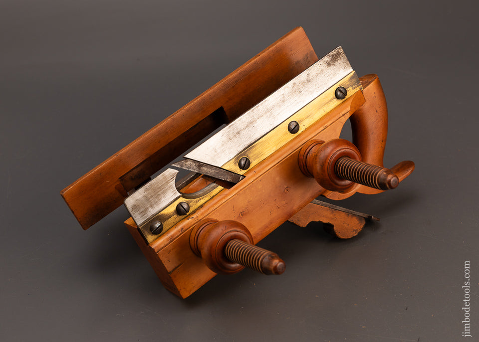 Gorgeous-Solid-Boxwood-G.W.-DENISON-Screw-Arm-Plow-Plane-119278