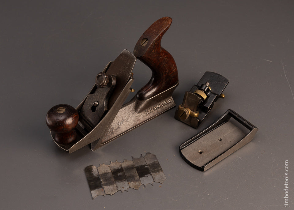 Fine-&-Complete-STANLEY-No.-72-1/2-Chamfer-Plane-with-Beading-Attachment-&-Bullnose-119380