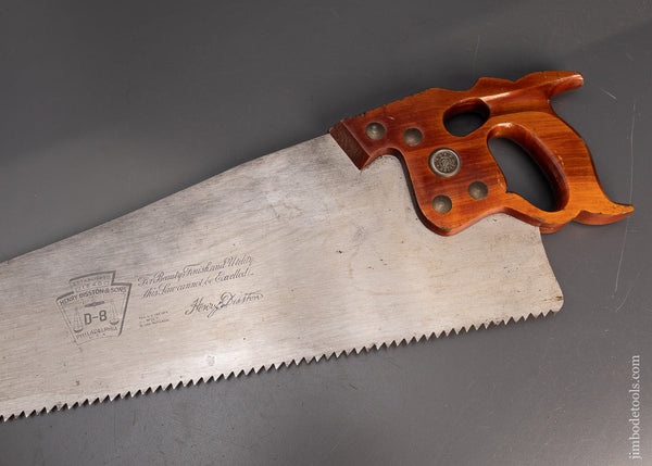 Spectacular-DISSTON-28-Inch-Thumb-Hole-D-8-Rip-Hand-Saw-119394