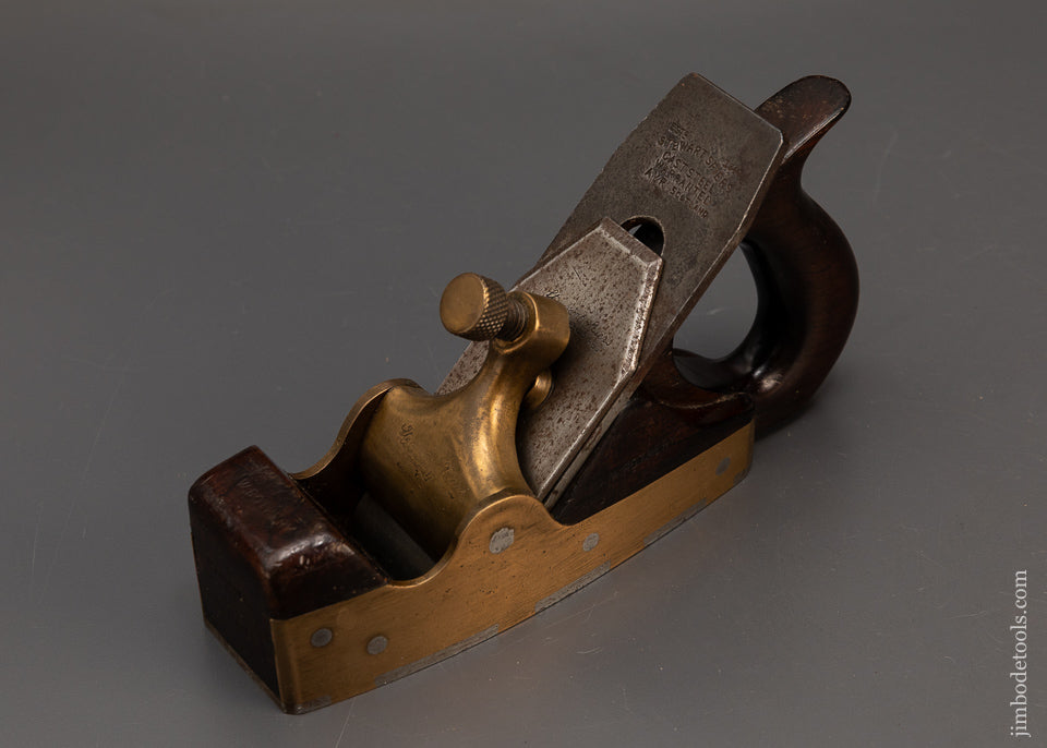 Rare-SPIERS-Gunmetal-Dovetailed-Rosewood-Infill-Smooth-Plane-with-D-Handle-119407-AS-OF-FEB-4