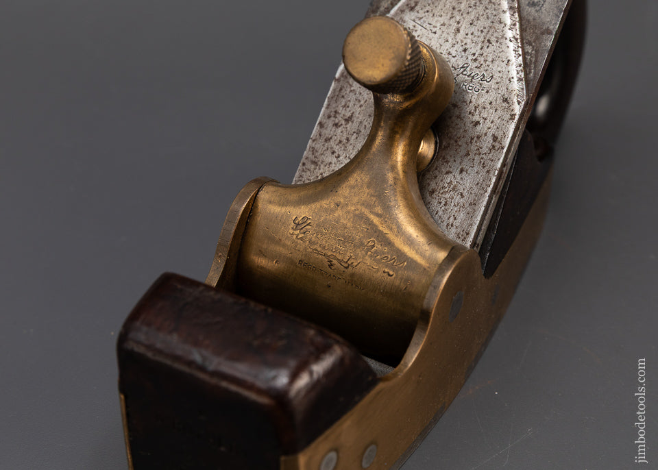 Rare-SPIERS-Gunmetal-Dovetailed-Rosewood-Infill-Smooth-Plane-with-D-Handle-119407-AS-OF-FEB-4