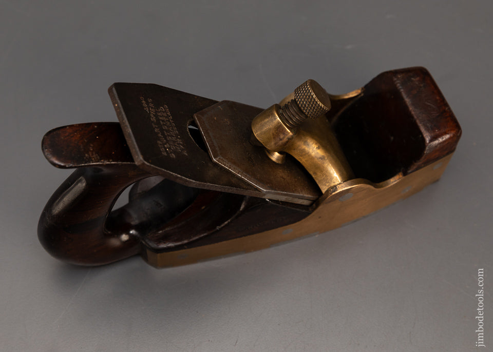 Rare-SPIERS-Gunmetal-Dovetailed-Rosewood-Infill-Smooth-Plane-with-D-Handle-119407-AS-OF-FEB-4