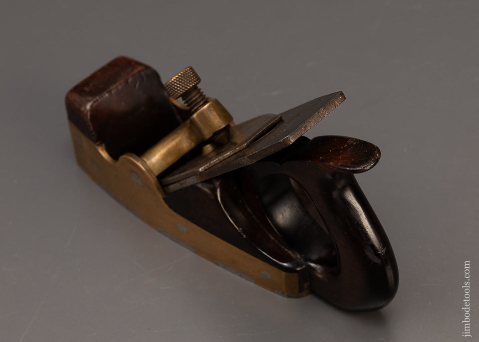Rare-SPIERS-Gunmetal-Dovetailed-Rosewood-Infill-Smooth-Plane-with-D-Handle-119407-AS-OF-FEB-4
