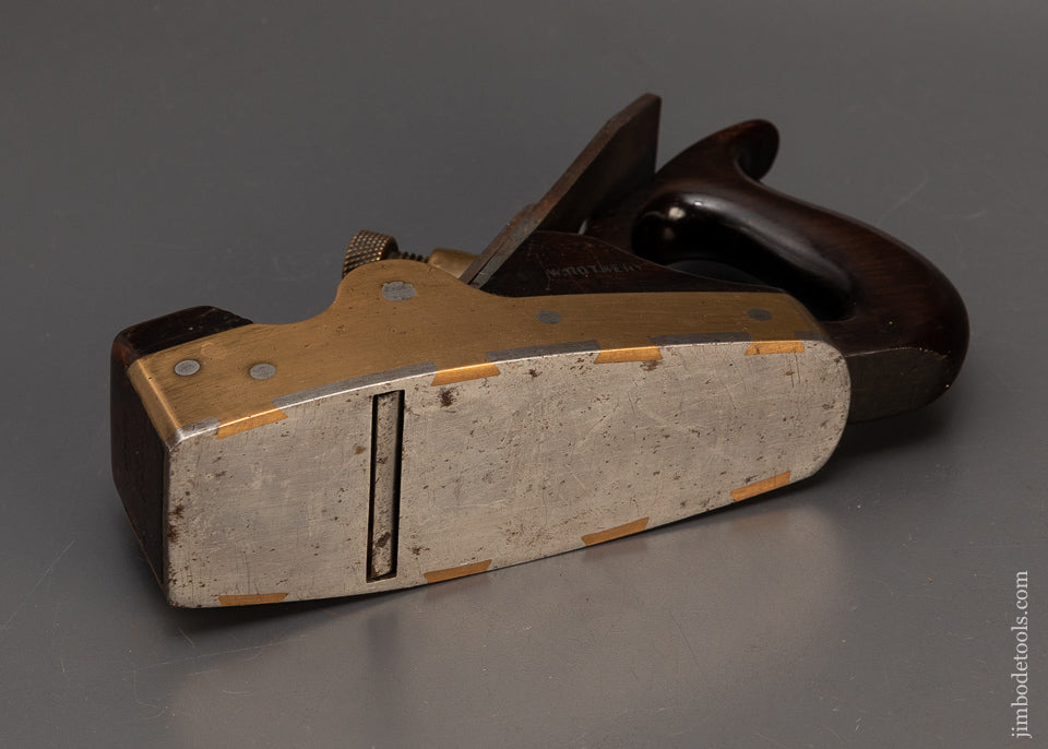 Rare-SPIERS-Gunmetal-Dovetailed-Rosewood-Infill-Smooth-Plane-with-D-Handle-119407-AS-OF-FEB-4