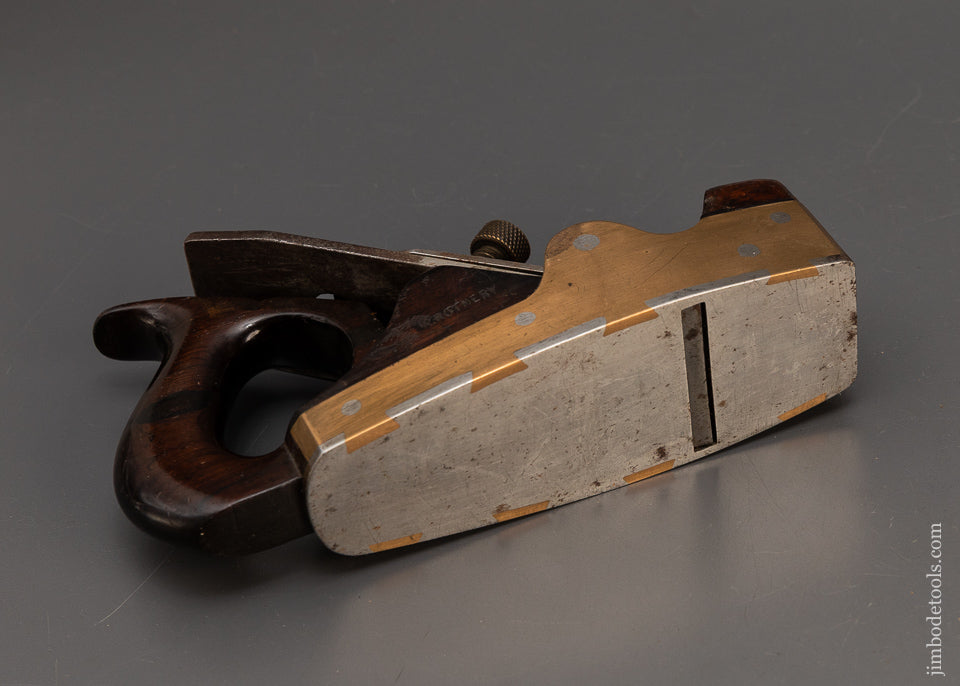 Rare-SPIERS-Gunmetal-Dovetailed-Rosewood-Infill-Smooth-Plane-with-D-Handle-119407-AS-OF-FEB-4