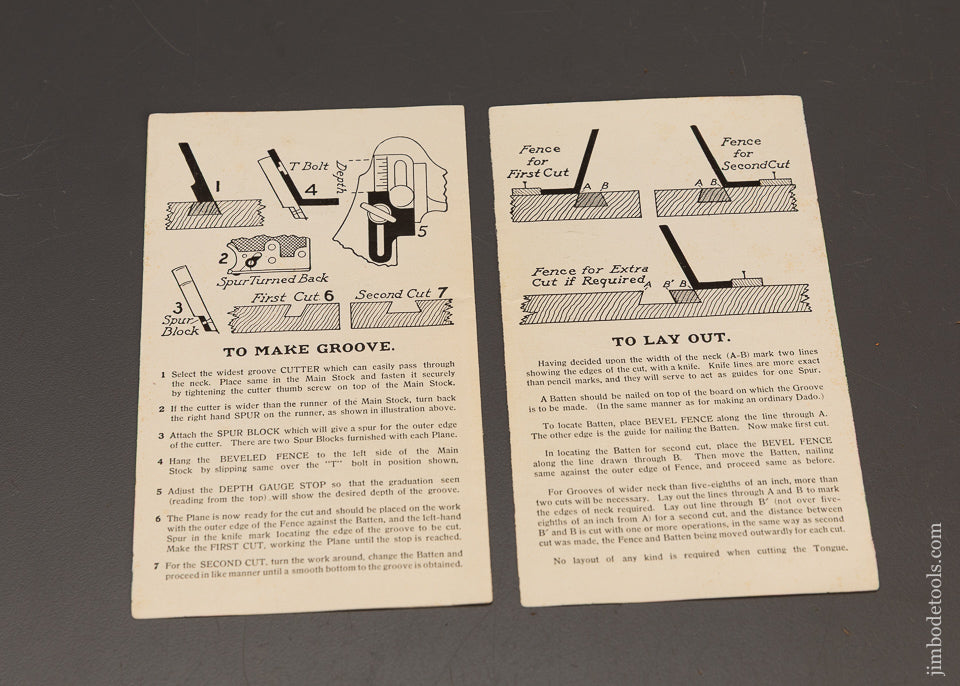 Original-1911-Instructions-for-STANLEY-No.-444-Dovetail-Plane-119420