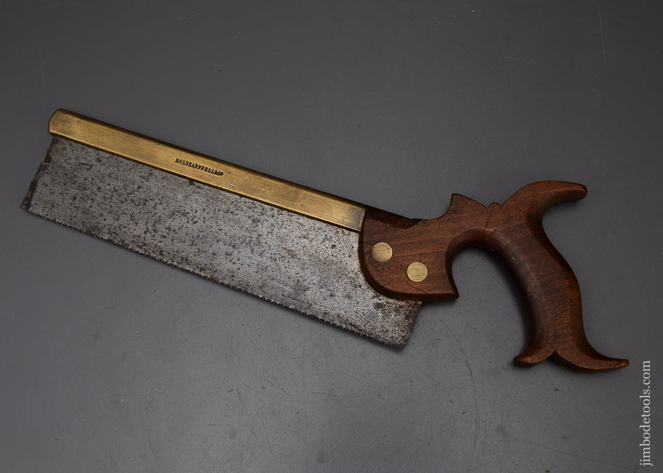 Rare-Just-Sharpened-HOLTZAPFFEL-Brass-Back-Dovetail-Saw-119512