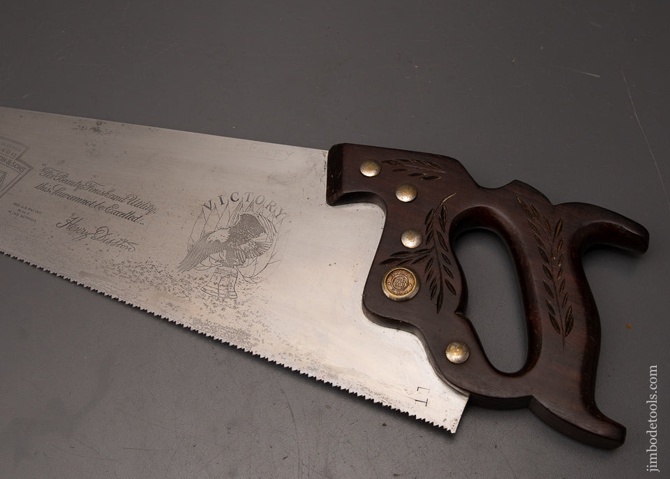 Fine-DISSTON-No.-D-15-Rosewood-Handled-VICTORY-Hand-Saw-119641