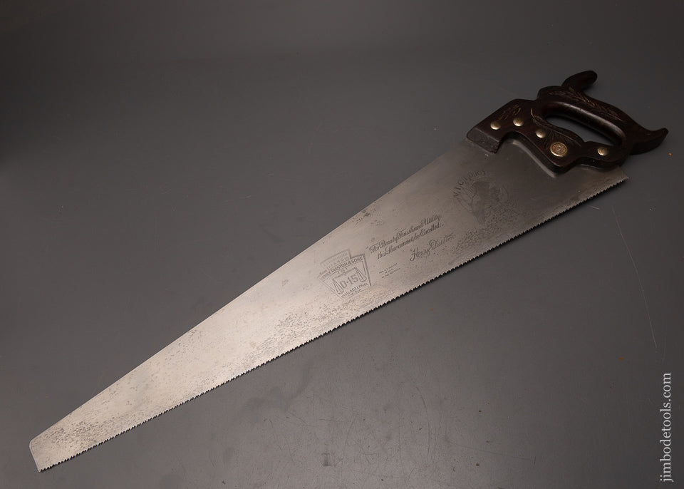 Fine-DISSTON-No.-D-15-Rosewood-Handled-VICTORY-Hand-Saw-119641