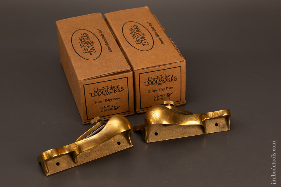 Long-Discontinued-LIE-NIELSEN-No.-95-Right-&-Left-Hand-Edge-Planes-in-Bronze-Mint-in-Box-119741-AS-OF-MAR-8