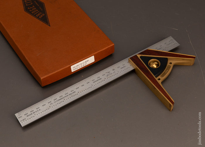 BRIDGE-CITY-TOOL-WORKS-CS-12-Rosewood-Combination-Square-Near-Mint-in-Box-119751