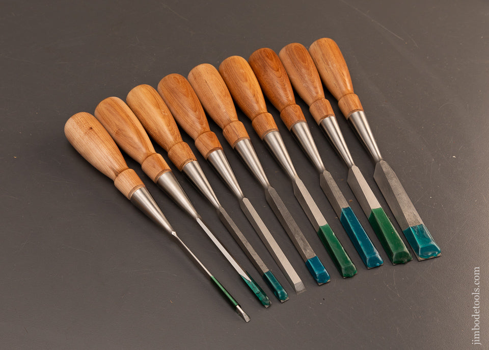 Mint-Set-of-9-LIE-NIELSEN-Bevel-Edge-Chisels-119759-AS-OF-FEB-25