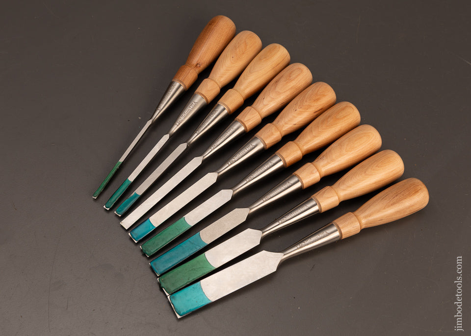 Mint-Set-of-9-LIE-NIELSEN-Bevel-Edge-Chisels-119759-AS-OF-FEB-25