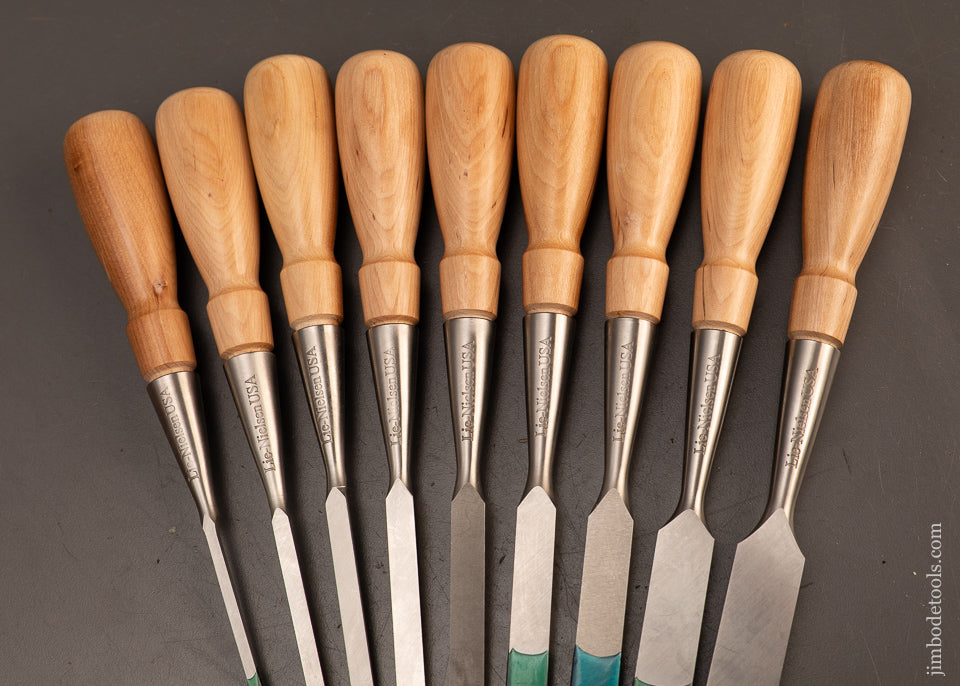 Mint-Set-of-9-LIE-NIELSEN-Bevel-Edge-Chisels-119759-AS-OF-FEB-25
