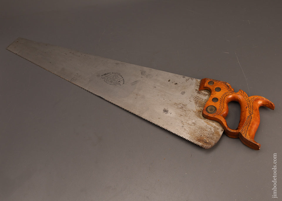 Stunning-New-Old-Stock-Spring-Steel-DISSTON-No.-16-Hand-Saw-Straight-&-Sharp-119763