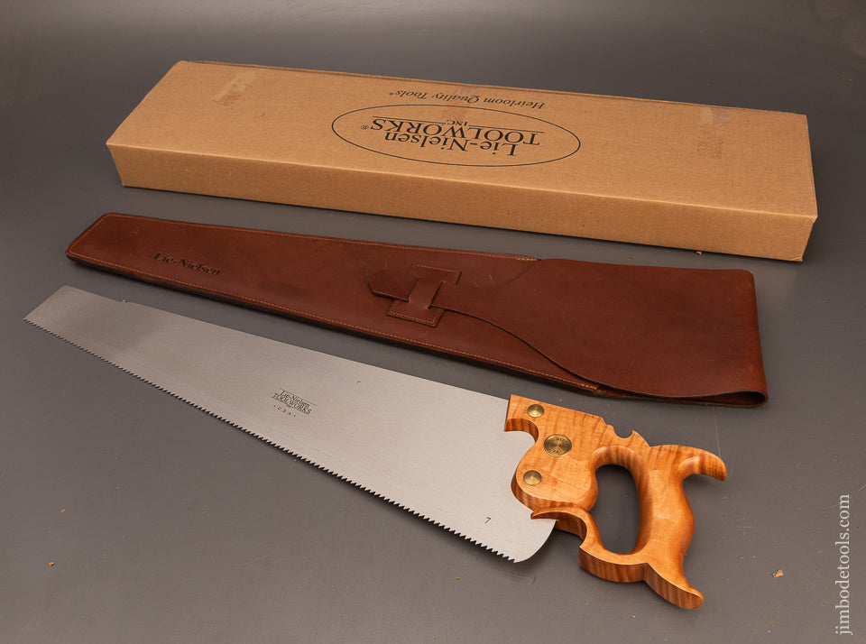 LIE-NIELSEN-Tiger-Maple-Hand-Saw-Mint-in-Box-with-Sheath-119771-AS-OF-MAR-4