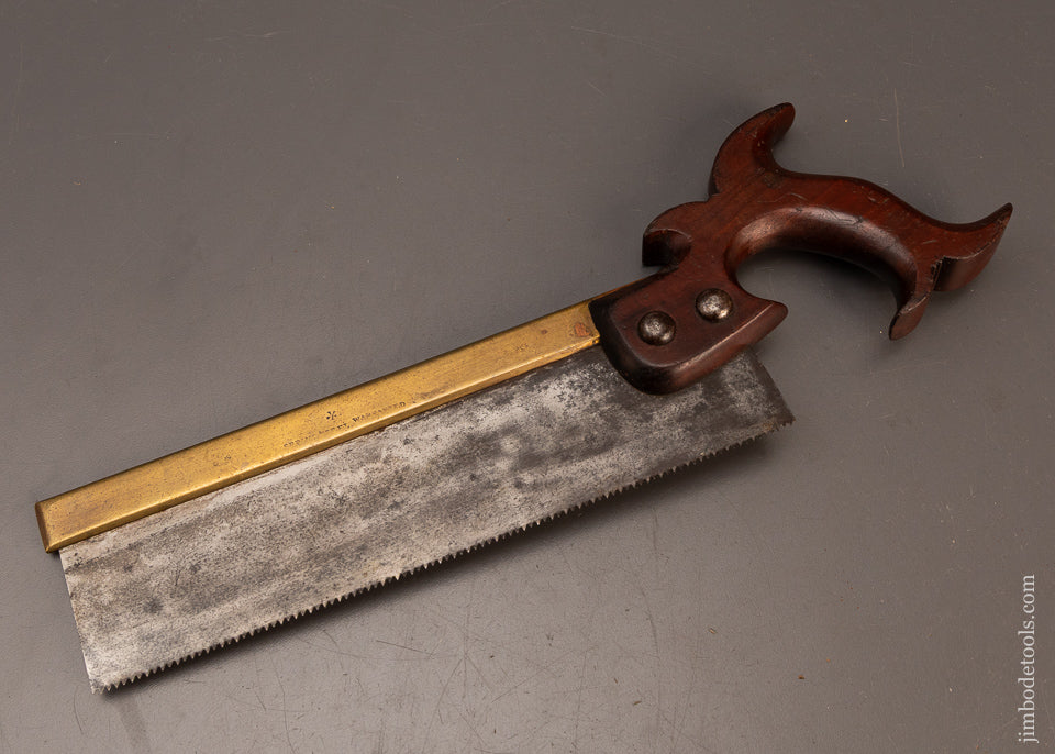 Awesome Mahogany Handled CORTLAND WOOD Brass Back Saw - 119817