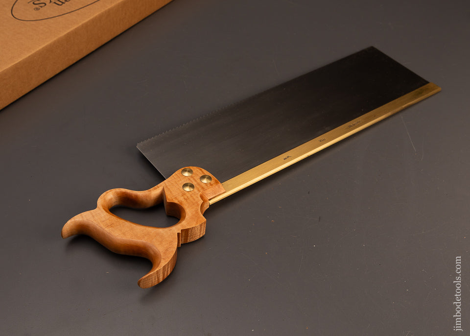 Mint-in-Box-LIE-NIELSEN-16-Inch-Brass-Back-Tenon-Saw-with-Tiger-Maple-Handle-Discontinued-119861