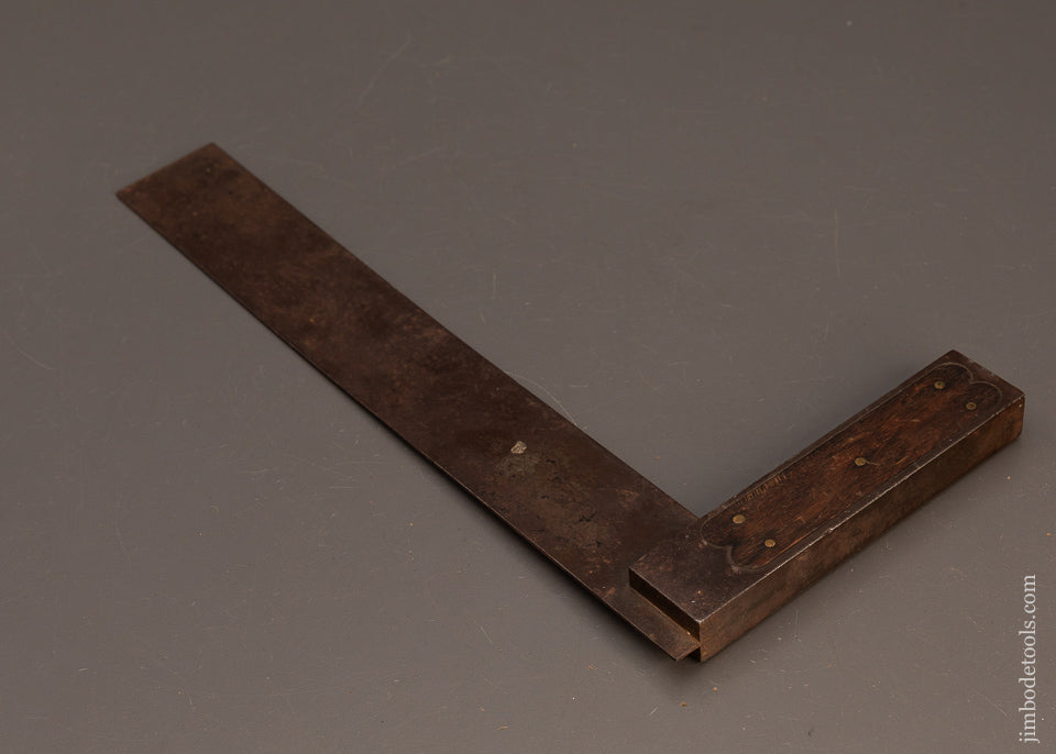 Rare-ST.-JOHNSBURY-TOOL-CO.-Rosewood-Infill-Try-Square-12-Inch-119868