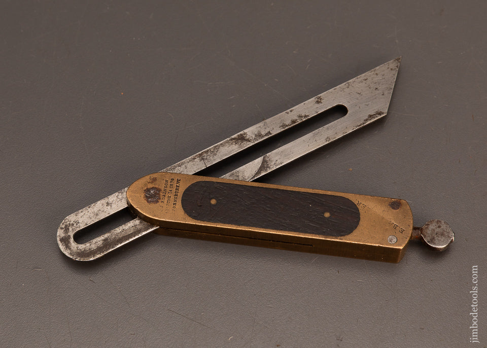 Fine-6-Inch-ROBINSON’S-PATENT-ST.-JOHNSBURY-TOOL-CO.-Rosewood-Infill-Brass-Bevel-Square-119891