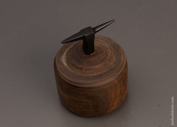 Watch-Maker’s-Jeweler’s-Anvil-on-Lignum-Vitae-Stump-119911