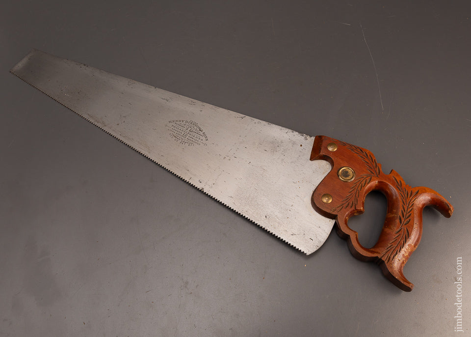 Phenomenal-Like-New-DISSTON-No.-12-London-Spring-Hand-Saw-119922