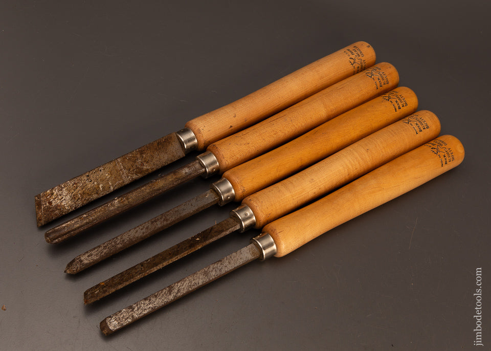 Fine-Set-of-5-BUCK-BROS.-Turning-Chisels-119971