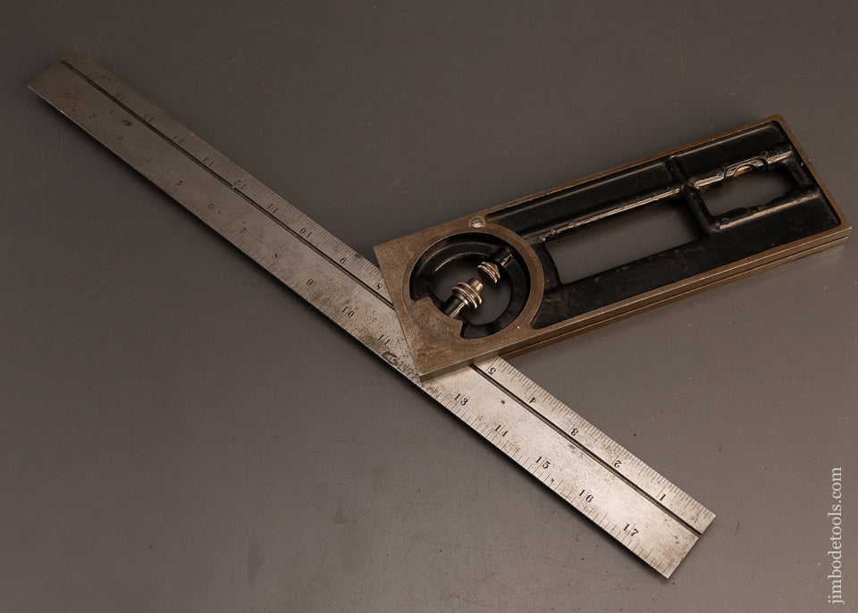 Fine-18-Inch-STARRETT-No.-439-Builder’s-Combination-Square-and-Protractor-119991