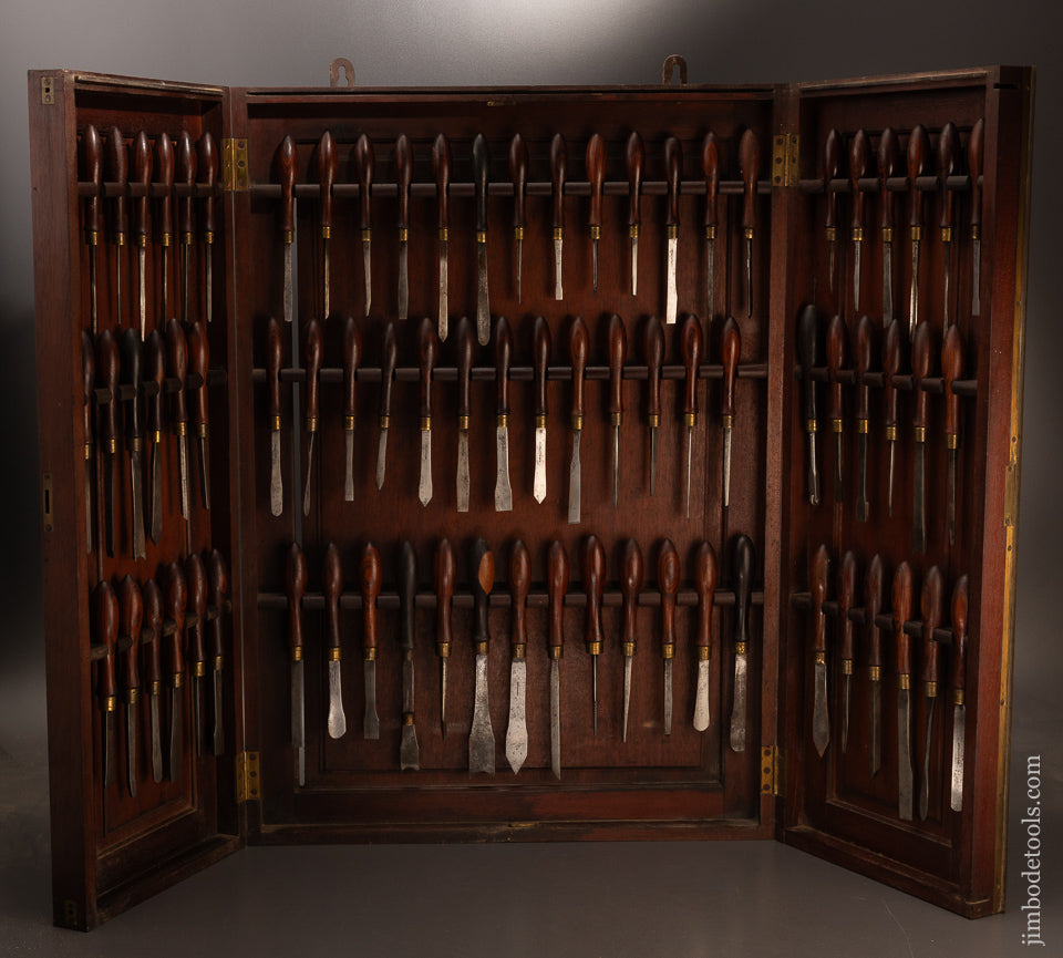 Spectacular-HOLTZAPPFEL-Triptych-with-75-Rosewood-Handled-Ornamental-Turning-Chisels-120012-AS-OF-MAR-9