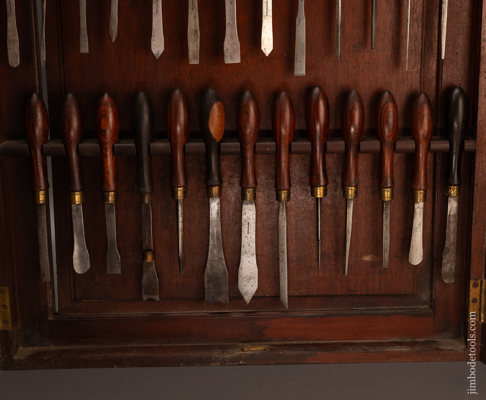 Spectacular-HOLTZAPPFEL-Triptych-with-75-Rosewood-Handled-Ornamental-Turning-Chisels-120012-AS-OF-MAR-9