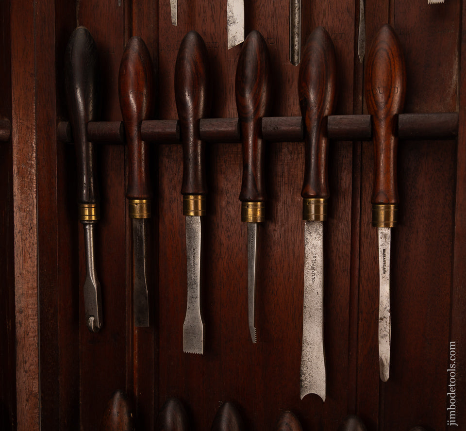 Spectacular-HOLTZAPPFEL-Triptych-with-75-Rosewood-Handled-Ornamental-Turning-Chisels-120012-AS-OF-MAR-9